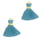 Ibiza style Tassel 1.5cm Gold-stone blue